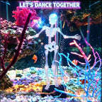 Resin Dancing Skeleton Aquarium Bubbler, Fish Tank Decoration with 1 m Air Hose