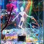Resin Dancing Skeleton Aquarium Bubbler, Fish Tank Decoration with 1 m Air Hose