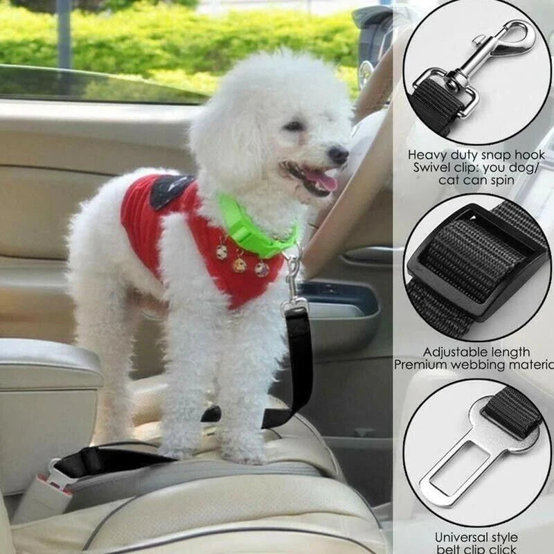Pet Car Seat Belt 2-Pack, Adjustable