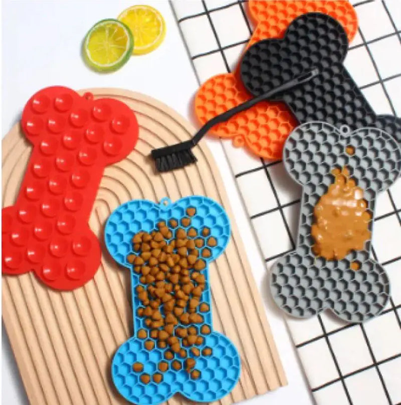 Bone Silicone Dog Lick Mat