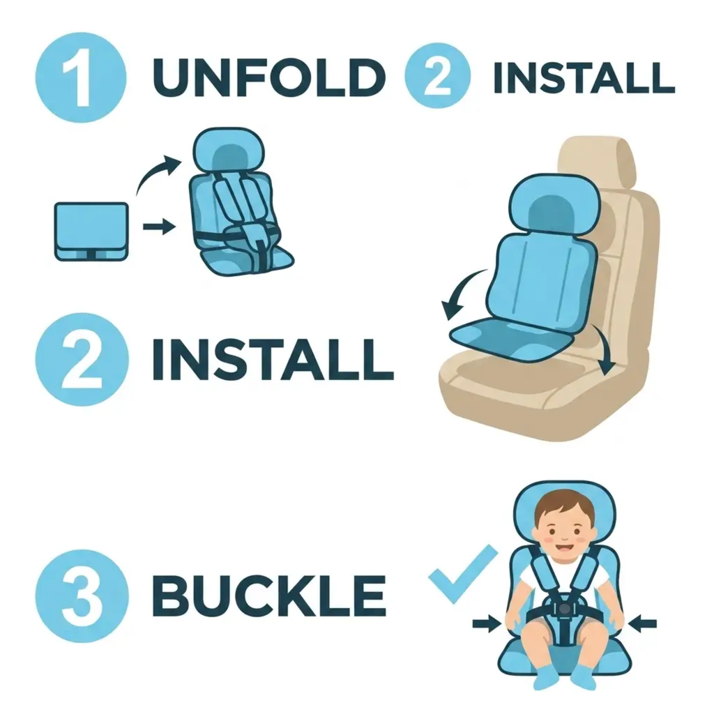 Miroken | Portable & Foldable Child Car Booster Seat