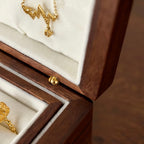 Velvet Walnut Minimalist Two-Layer Jewelry Box