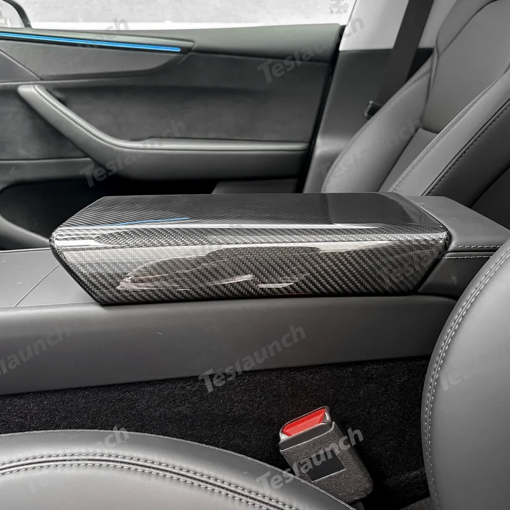[Real Carbon Fiber] Armrest Cover for Tesla Model Y Juniper 2025+