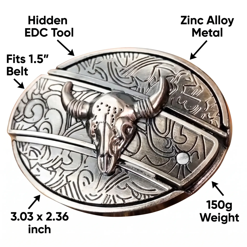 Miroken | Metal Oval Cowboys Belt Buckle