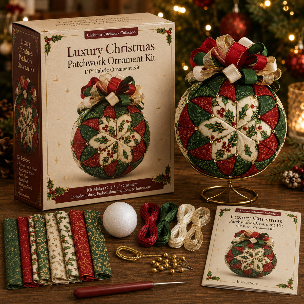 DIY Christmas Patchwork Ornament Kit