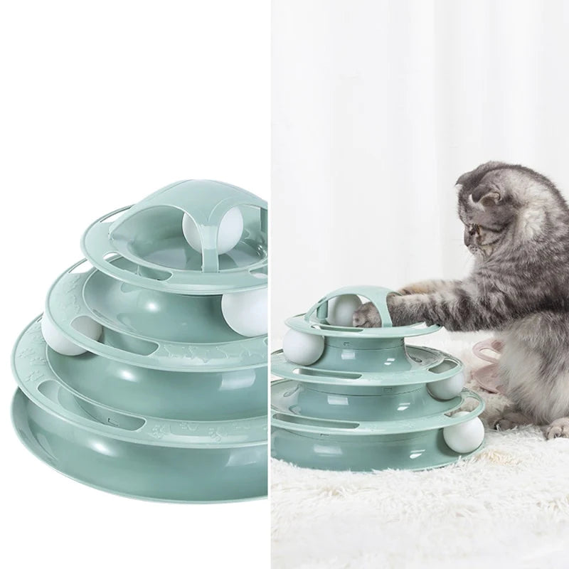Cat Toy Tower with Tracks