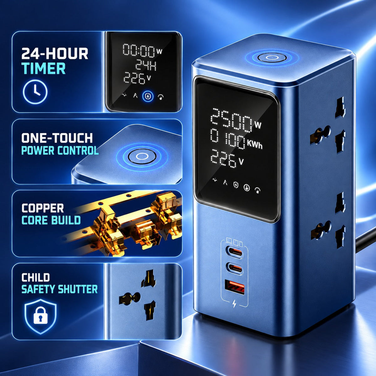 Charge Hub Pro All-in-One Charging Outlet Tower