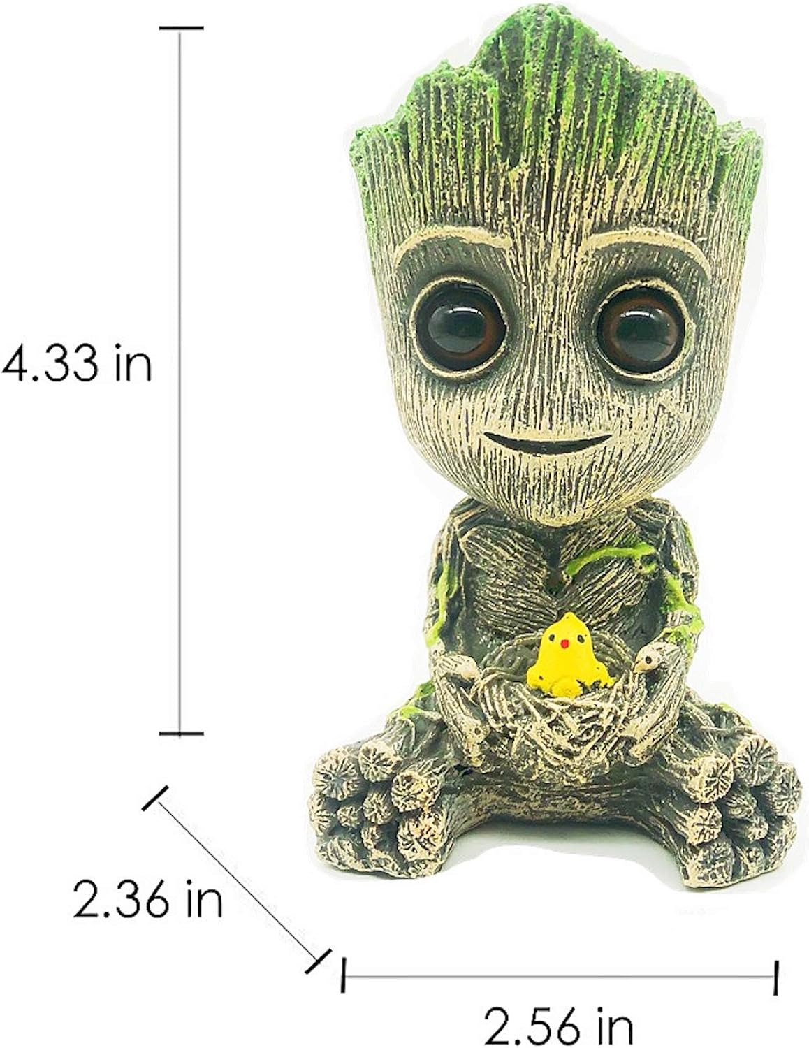 Tree Character Aquarium Bubbler Ornament with Airline Tubing Kit, Air-Driven Fish Tank Decoration, Air Pump Not Included