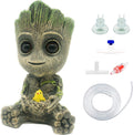 Tree Character Aquarium Bubbler Ornament with Airline Tubing Kit, Air-Driven Fish Tank Decoration, Air Pump Not Included