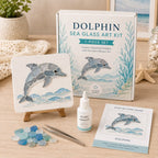DIY Sea Glass Mosaic Art Kit – Create Beautiful Ocean-Inspired Artwork with Colorful Glass Pieces, Coastal Home Decor & Creative Handmade Gift