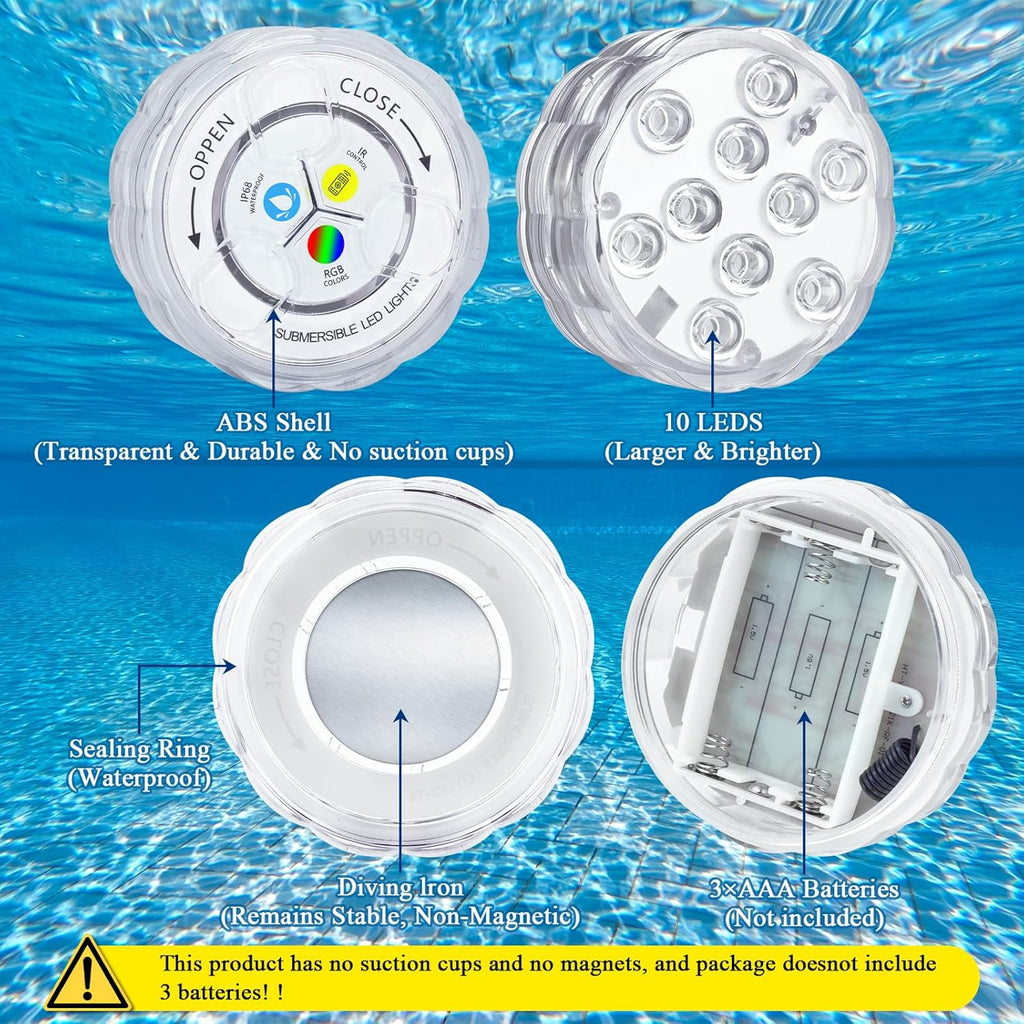 Pool Lights with Remote, 10 Color Changing Pool Lights