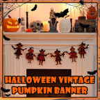 Halloween Vintage bunting wooden