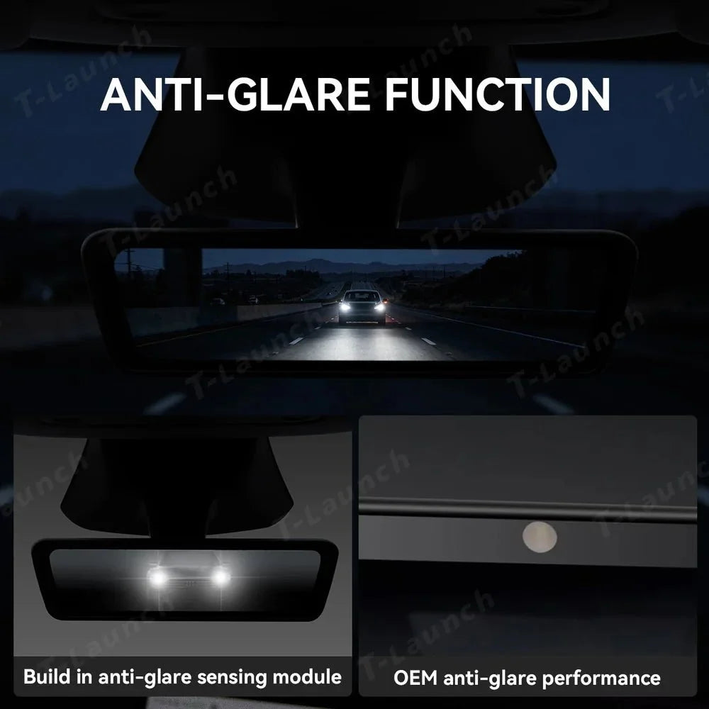 8.2" Streaming Rearview Mirror with Live HD Rear Camera for Tesla Model 3 & Model Y (2021–2026)