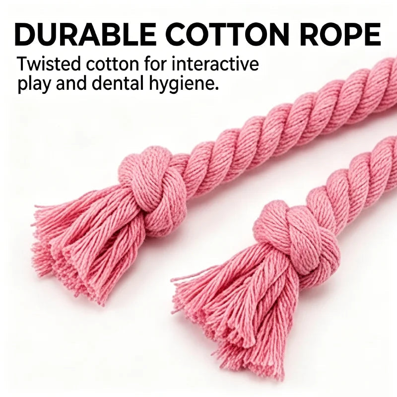 Miroken Squeaky Octopus Rope Chew Pet Toy