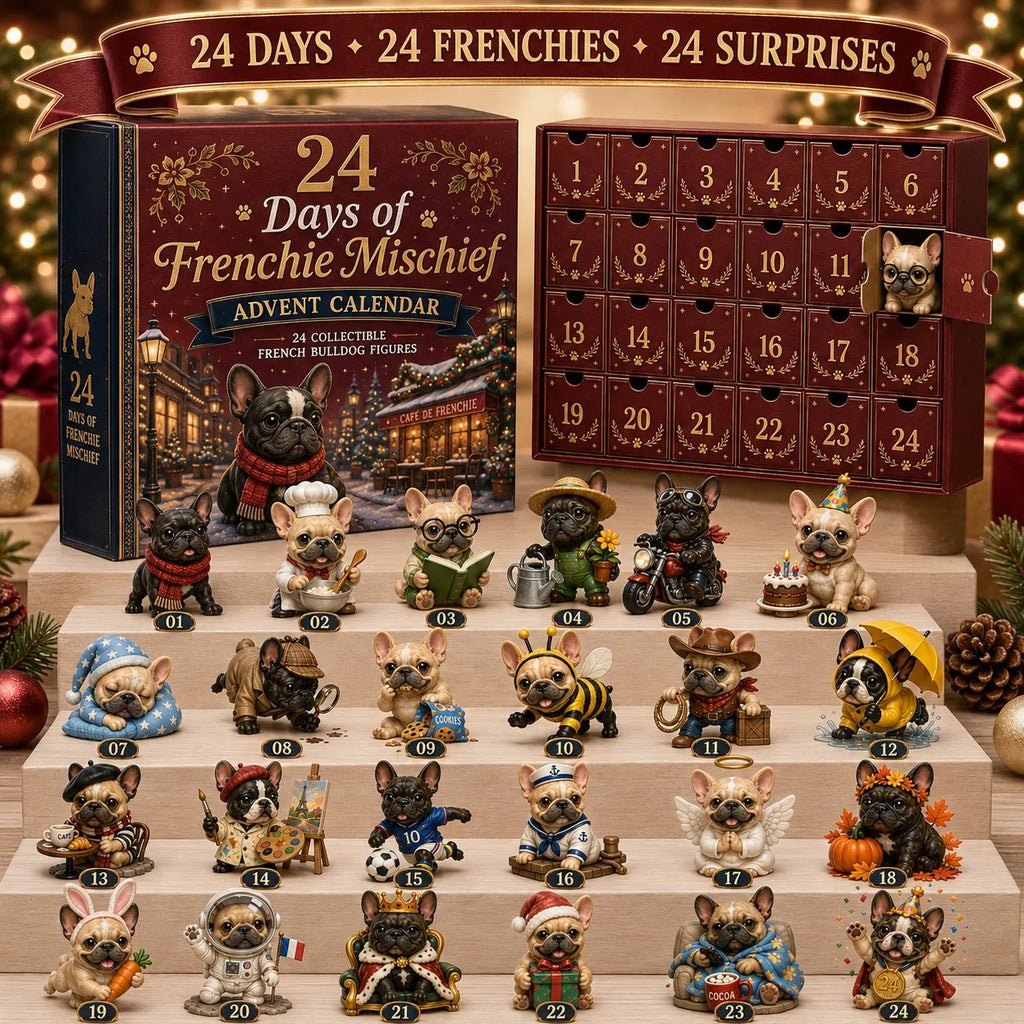 24-Day French Bulldog Christmas Advent Calendar | 24 Unique Collectible Frenchie Characters with Different Outfits, Personalities & Daily Holiday Surprises