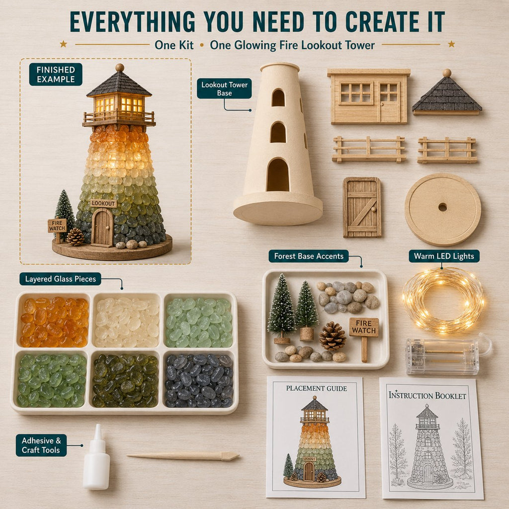 Vintage Firehouse Sea Glass-Style Mosaic Light DIY Kit
