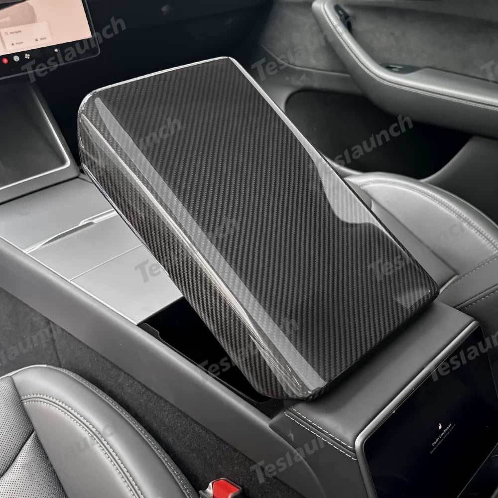 [Real Carbon Fiber] Armrest Cover for Tesla Model Y L 2026+