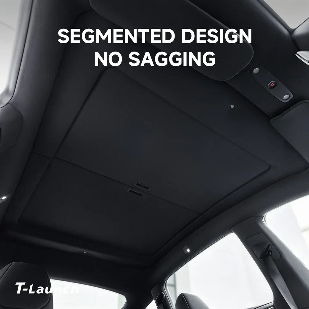 Retractable Roof Sunshade with Dual 1/4" Mounts and Magnetic Points for Tesla Model Y (2020+)
