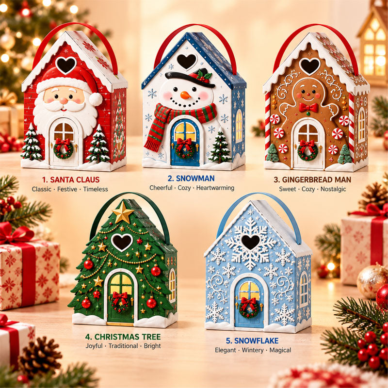 Christmas Cottage Handle Gift Box