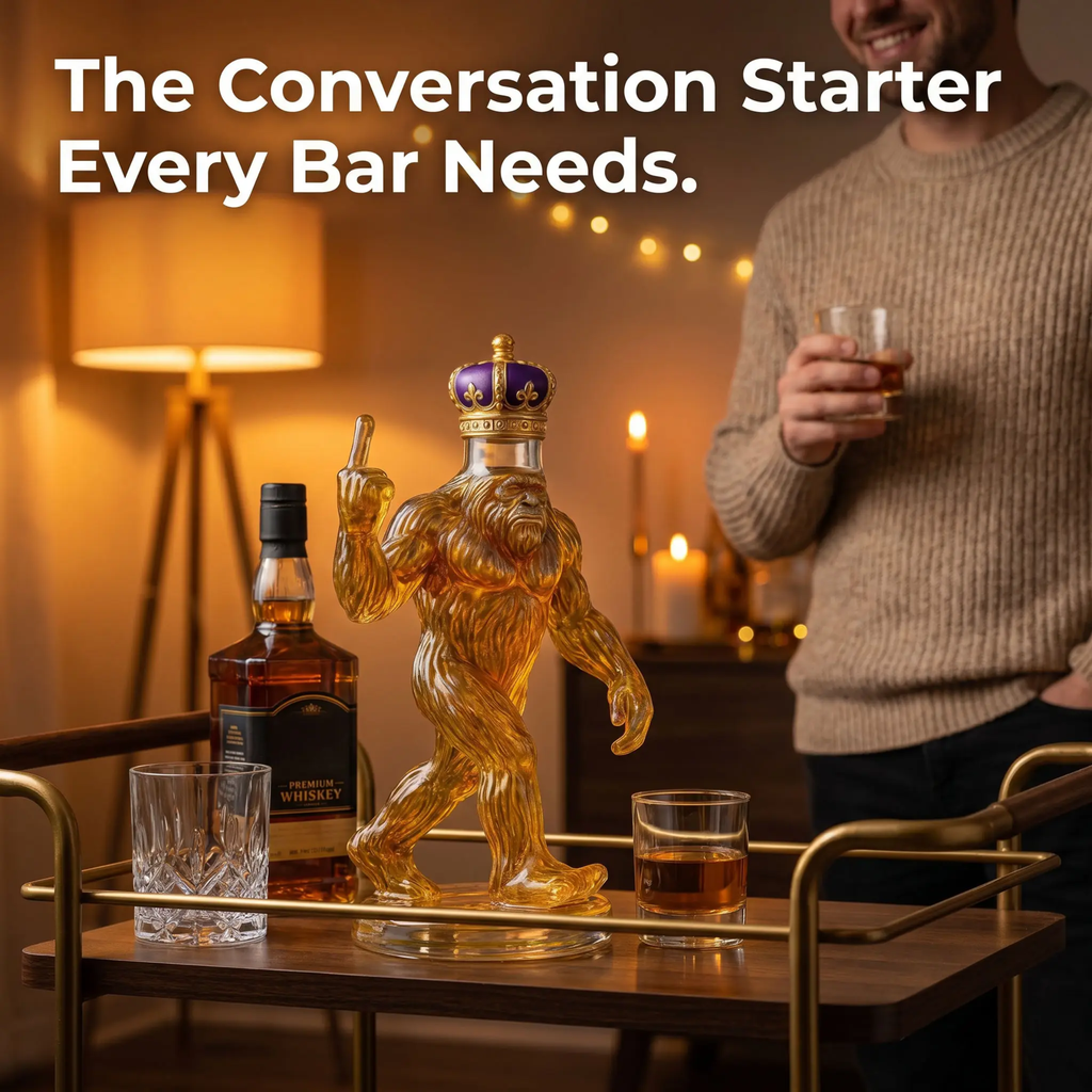 Miroken | Whiskey Decanter Funny Bigfoot Glass Bottle