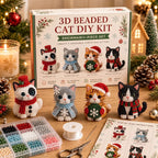Beginner-Friendly DIY 3D Christmas Beaded Ornament Kit | Complete 4-Piece Set with Glass Beads, All Tools & Step-by-Step Guide Included