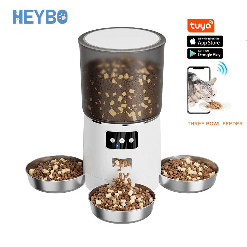 HEYBO 3-Bowl Automatic Cat Feeder