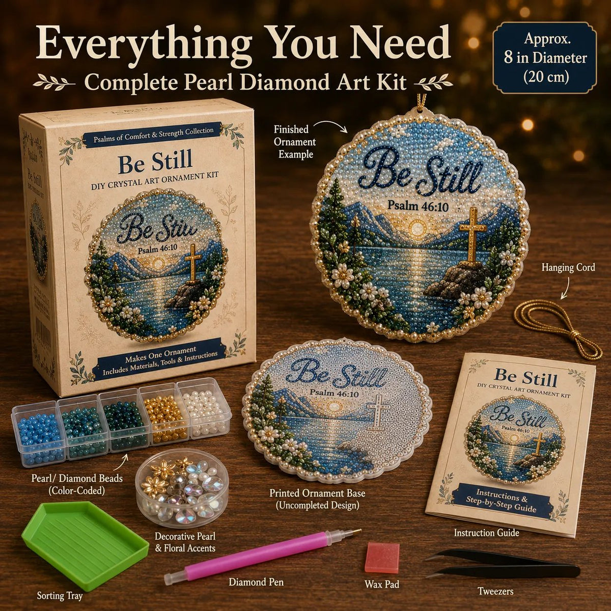 Beginner-Friendly Scripture Pearl Diamond Art Ornament DIY Kit
