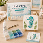 DIY Sea Glass Mosaic Art Kit – Create Beautiful Ocean-Inspired Artwork with Colorful Glass Pieces, Coastal Home Decor & Creative Handmade Gift