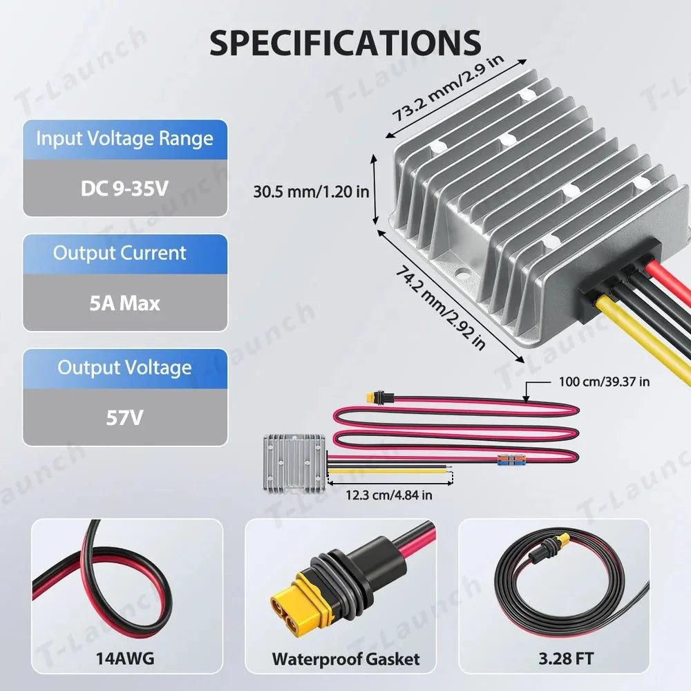 9-35V to 57V DC Power Adapter for Starlink Gen 3 Performance