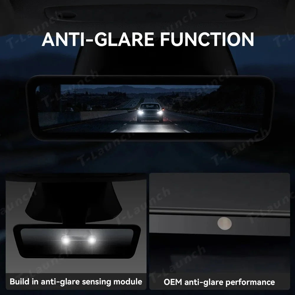 9.2" Integrated Streaming Rearview Mirror Dash Cam for Tesla Model 3 / Model Y (2021–2026)