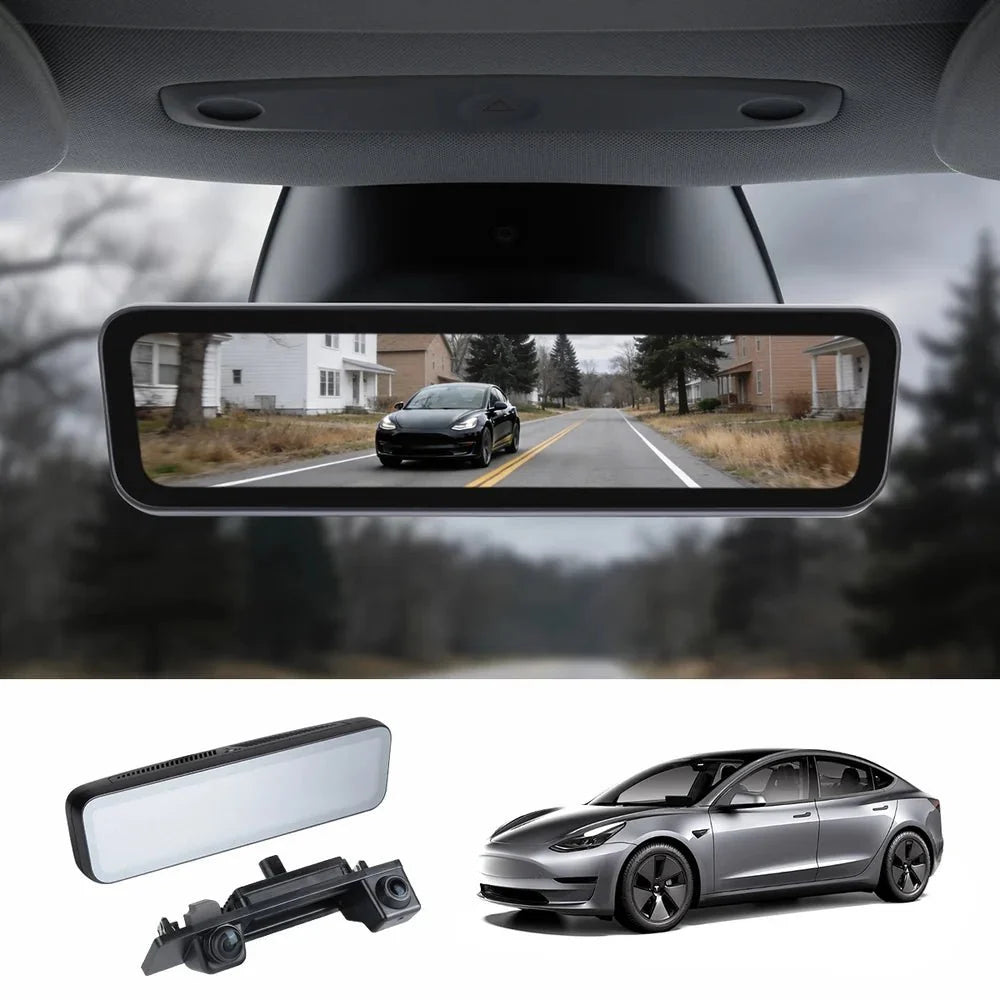 9.2" Integrated Streaming Rearview Mirror Dash Cam for Tesla Model 3 / Model Y (2021–2026)
