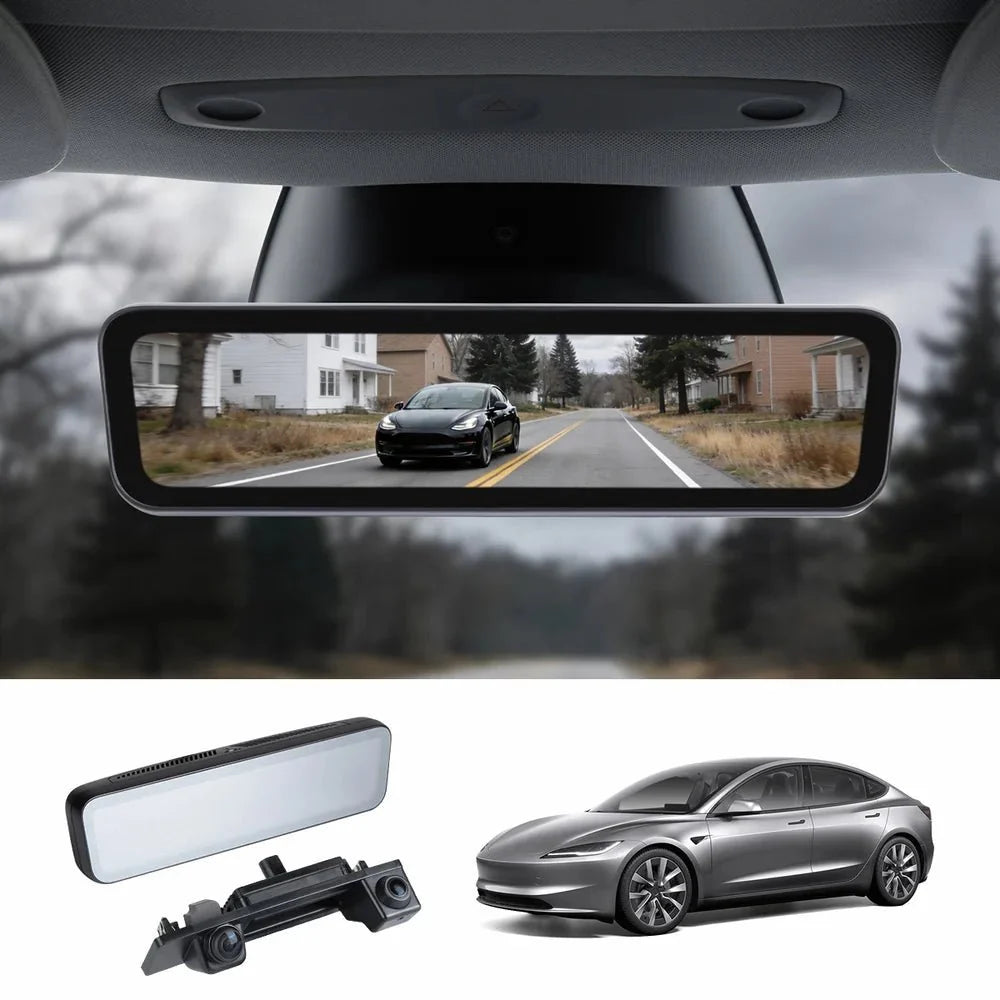 9.2" Integrated Streaming Rearview Mirror Dash Cam for Tesla Model 3 / Model Y (2021–2026)