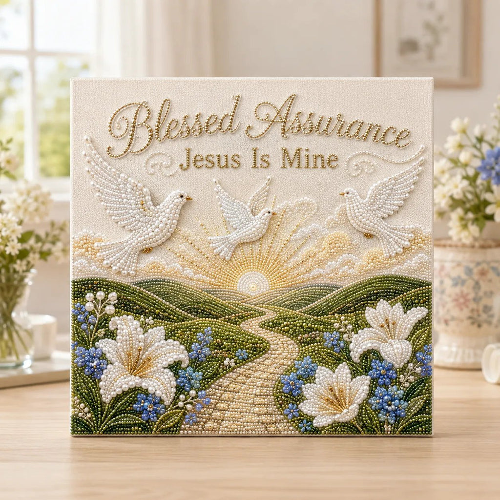 Beginner-Friendly Sacred Hymn Pearl Art Kit Collection | Luxury Christian Hymn Artwork with Scratch-Resistant Non-Fading Pearl Beads DIY Faith-Inspired Decor