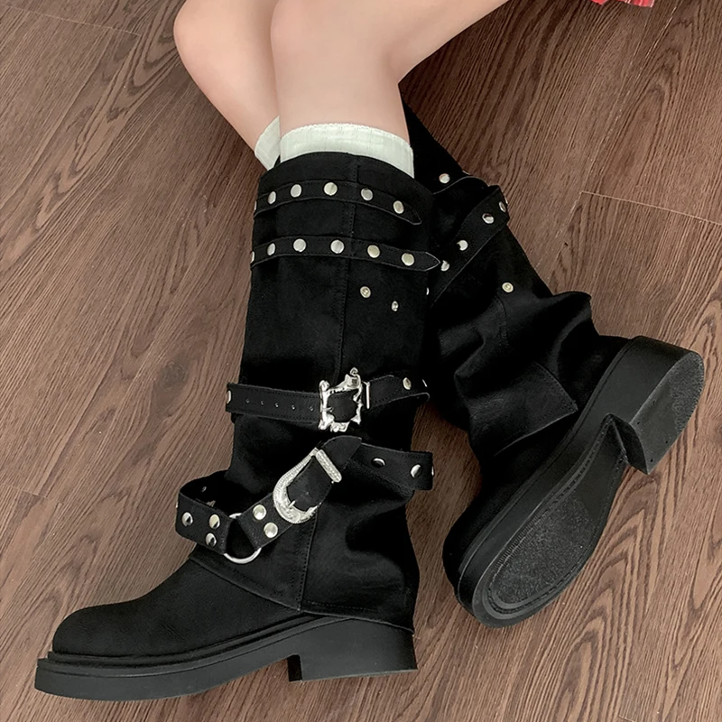 Astrid Long Riveted Boots