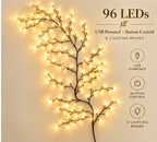 Flexible LED Branch Lights | Remote-Controlled Holiday Wall Decor