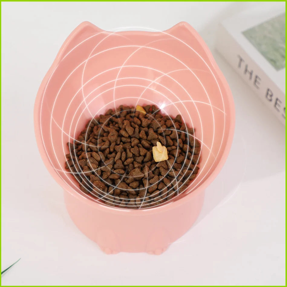 Raised Tilted Cat Bowl, Anti-Tip