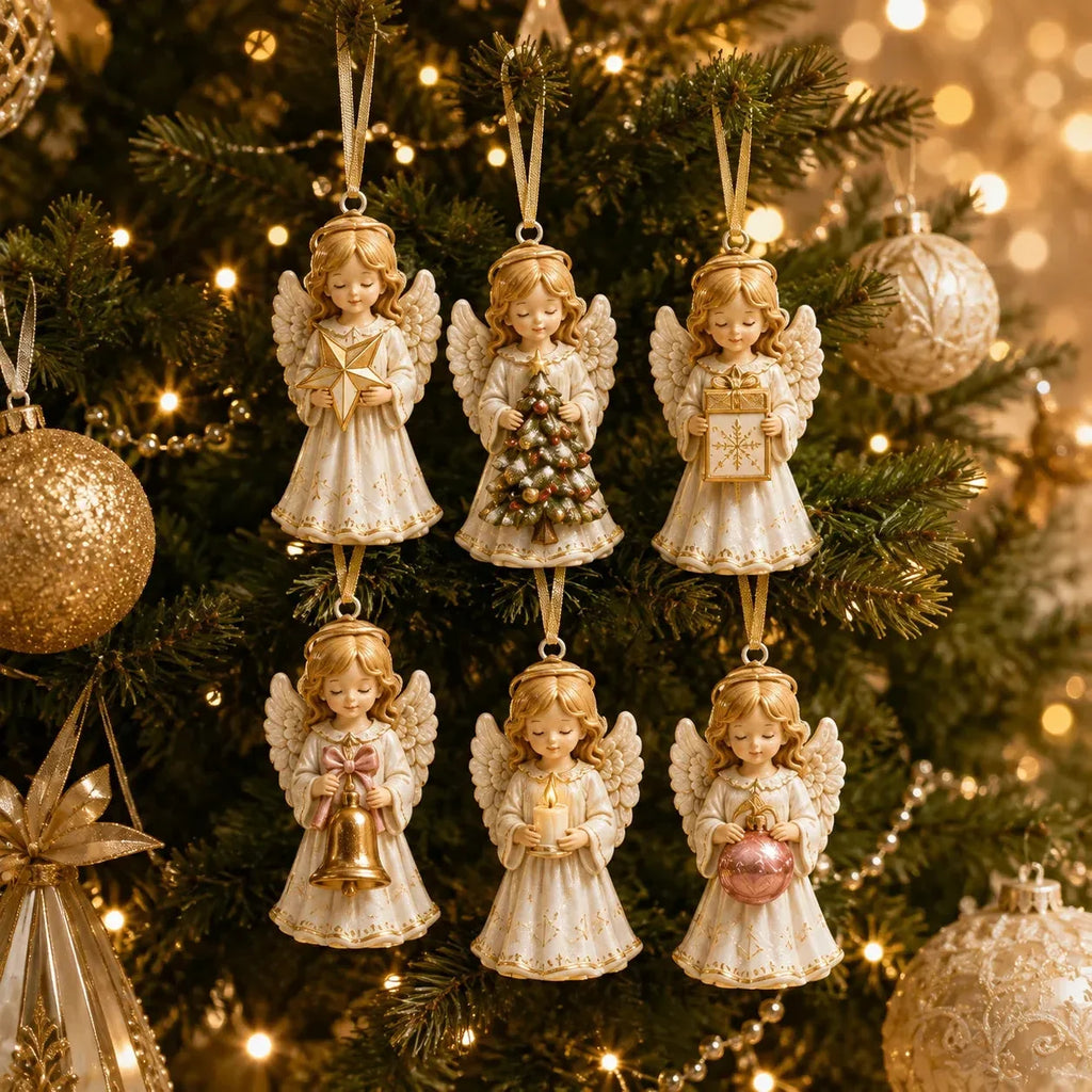 24-Day Angel Christmas Advent Calendar | 24 Unique Faith-Inspired Angel Ornaments with Hanging Loops for Daily Advent Surprises & Tree Display