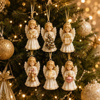 24-Day Angel Christmas Advent Calendar | 24 Unique Faith-Inspired Angel Ornaments with Hanging Loops for Daily Advent Surprises & Tree Display