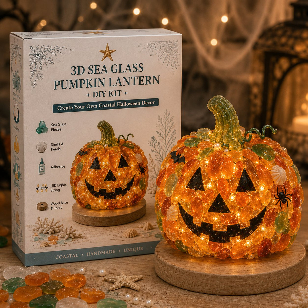 DIY Sea Glass Halloween Light-Up Collection