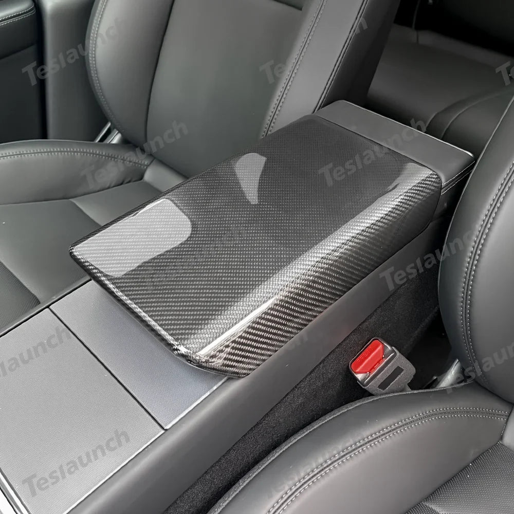 [Real Carbon Fiber] Armrest Cover for Tesla Model Y L 2026+