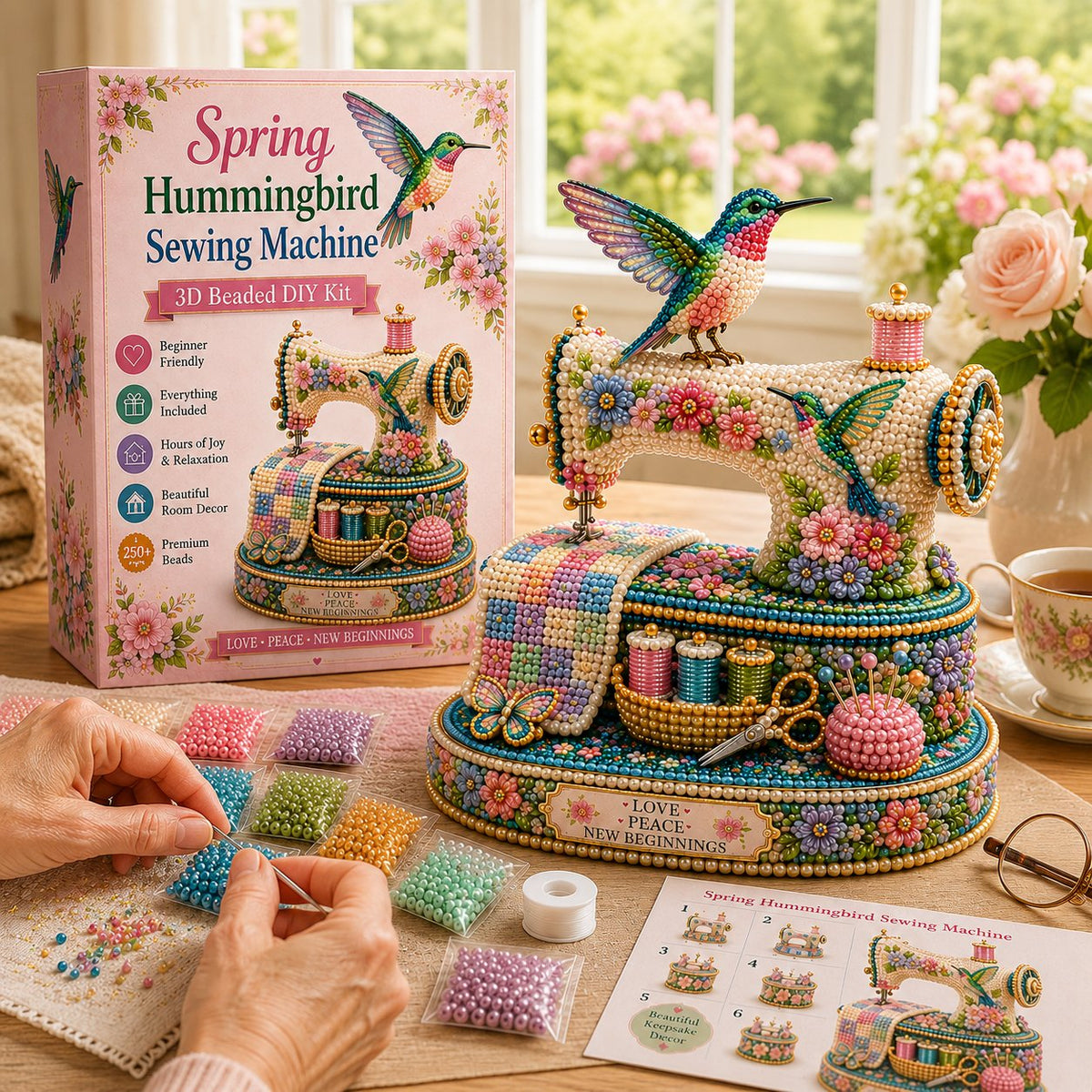 DIY Bead Kit Spring Hummingbird Sewing Theme