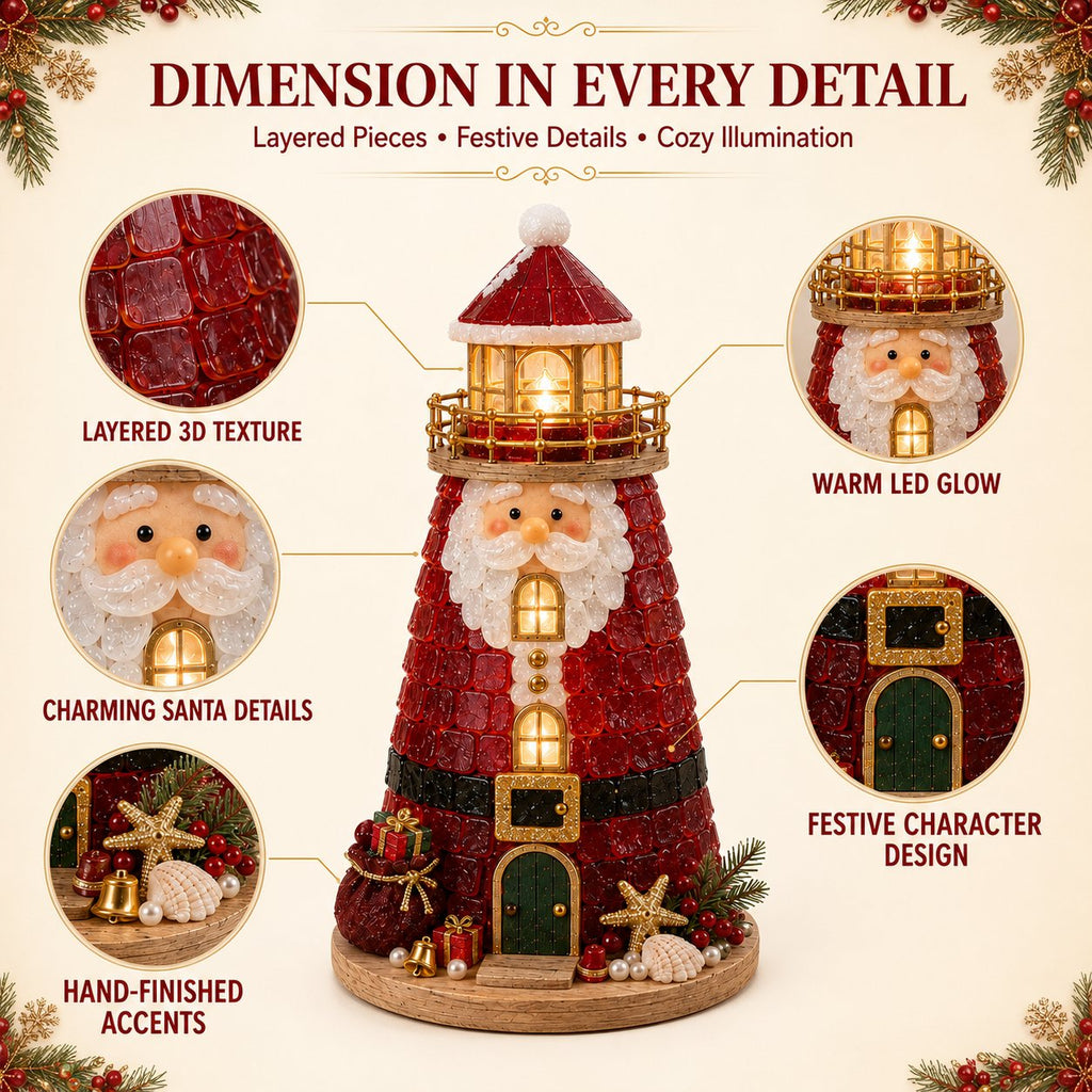 DIY Lighted Christmas Character Sea Glass-Style Lighthouse Kit