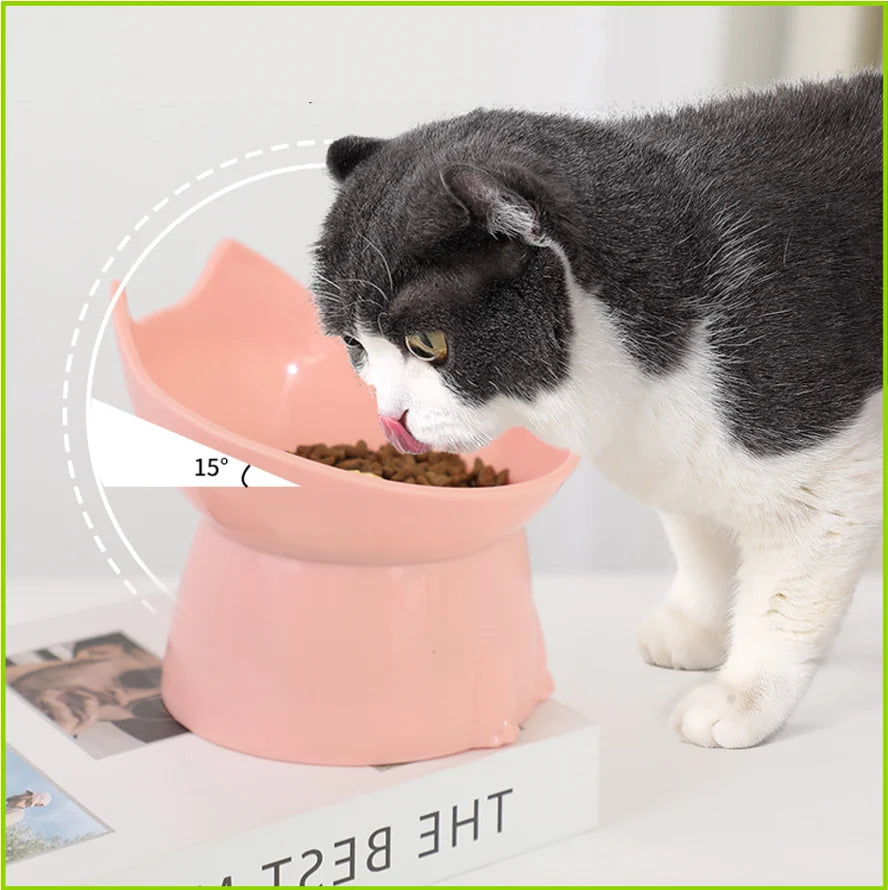 Raised Tilted Cat Bowl, Anti-Tip