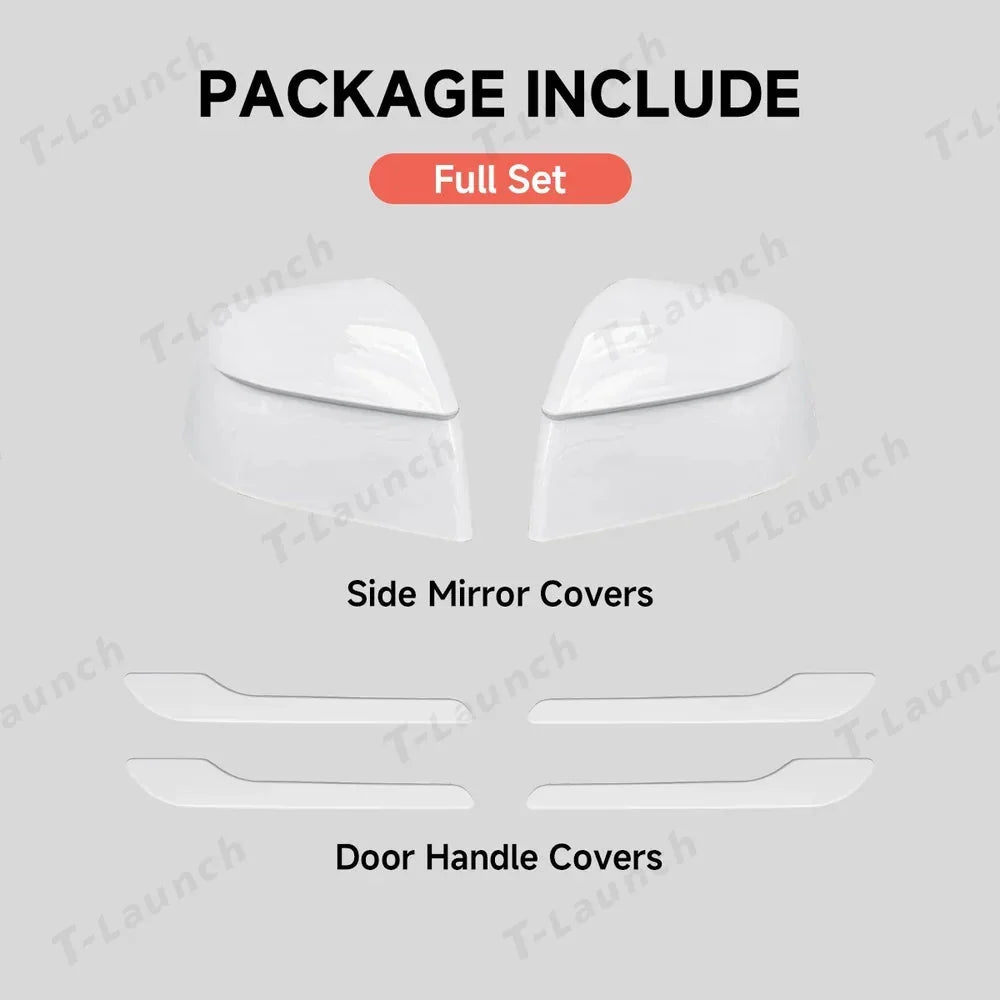 ABS Side Mirror Covers & Door Handle Covers for 2026 New Tesla Model Y Standard