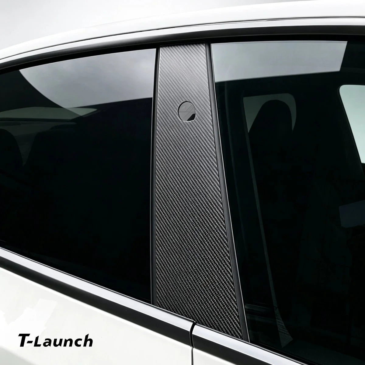 Carbon Fiber A & B Pillar Window Trim Covers for Tesla Model Y 2025+ / Model 3 2024+