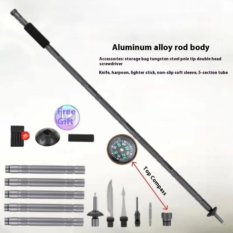 Adventure Gear | Tactical Hiking Pole with Multi-Tool Functionality | Lightweight & Durable for Outdoor Preparation