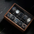 Legacy Walnut Watch Collection Box With Glass Top