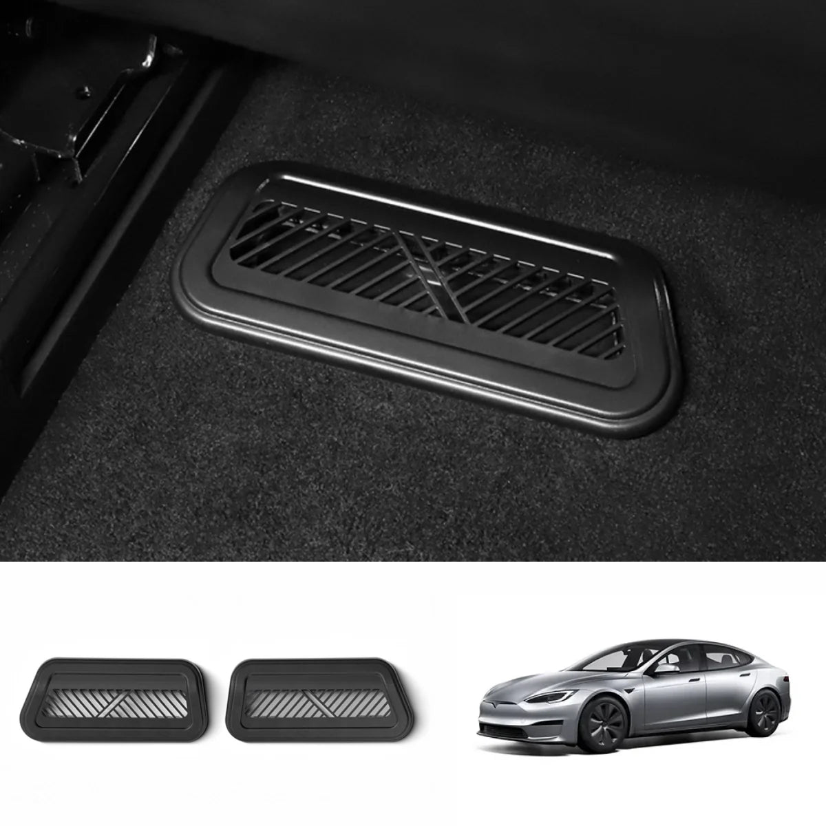 Rear Under Seat Air Vent Grille Cover for Tesla Model S 2023+