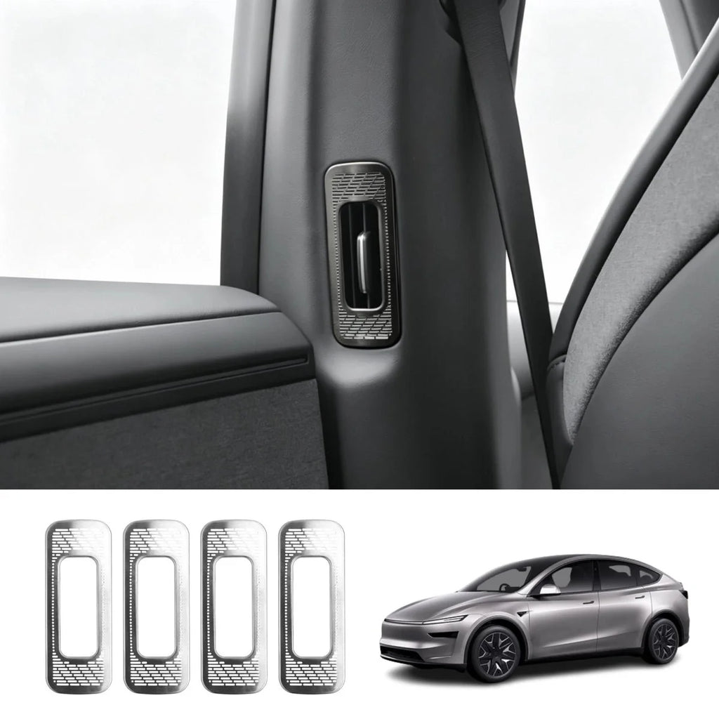 Stainless Steel B & C-Pillar Air Vent Trim Covers for Tesla Model Y L 2026+
