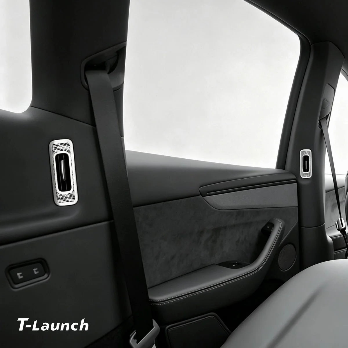 Stainless Steel B & C-Pillar Air Vent Trim Covers for Tesla Model Y L 2026+